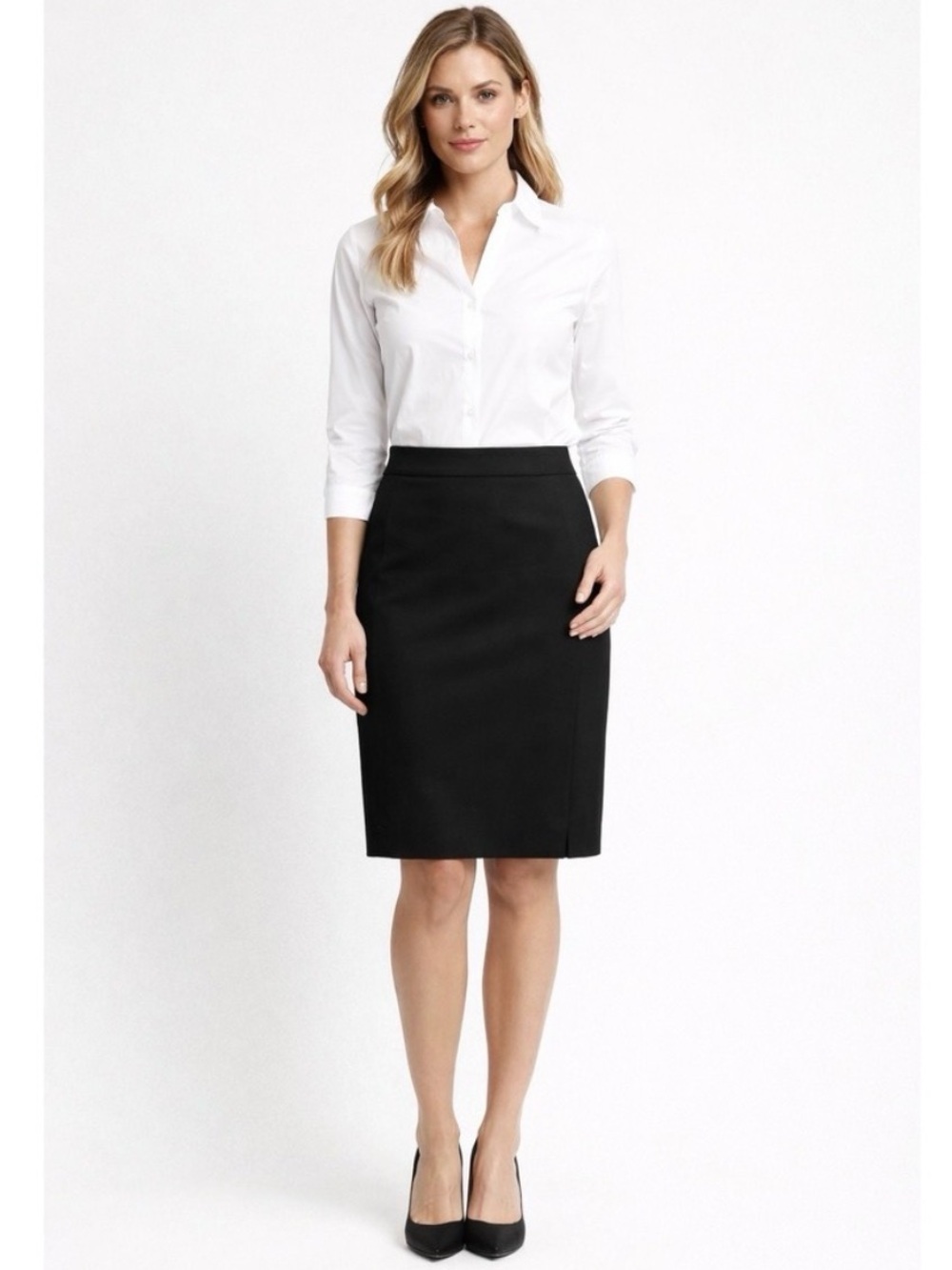 J Crew No. 2 Black Wool Pencil Skirt- Size 10